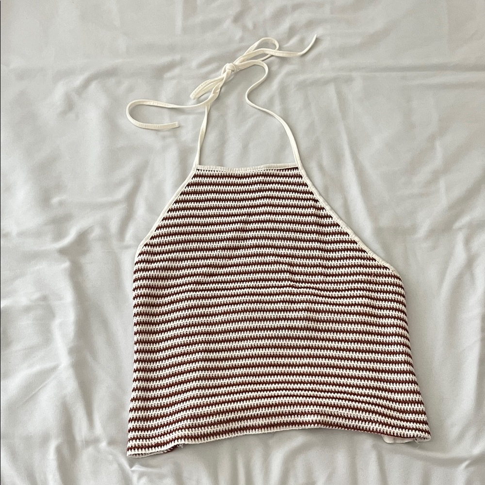 Stradivarius Black and White Striped Camisole